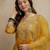 Yellow color chanderi partywear readymade salwar kameez for graceful looks