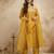 Yellow color chanderi partywear readymade salwar kameez for graceful looks