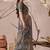 Grey Floral Printed Designer Linen Saree