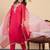 Pink color stylish silk blend embroidered graceful partywear dress
