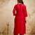 Red color chanderi partywear readymade salwar kameez for graceful looks