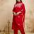 Red color chanderi partywear readymade salwar kameez for graceful looks