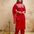 Red color chanderi partywear readymade salwar kameez for graceful looks