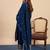 Teal blue color stylish silk blend embroidered graceful partywear dress