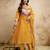 Yellow color chanderi partywear readymade salwar kameez for graceful looks