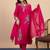 Pink color stylish silk blend embroidered graceful partywear dress