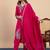 Pink color stylish silk blend embroidered graceful partywear dress