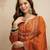 Red color vichitra silk partywear readymade salwar kameez for graceful looks