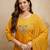 Yellow color chanderi partywear readymade salwar kameez for graceful looks