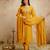 Yellow color chanderi partywear readymade salwar kameez for graceful looks
