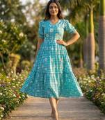 Blue color muslin printed stylish kurti