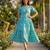 Blue color muslin printed stylish kurti
