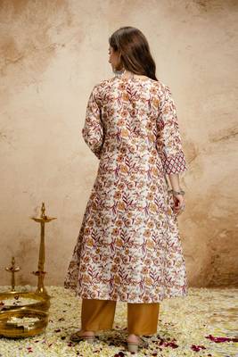 Cream color megic cotton partywear readymade salwar kameez for graceful looks 2