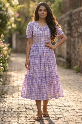 Purple color muslin printed stylish kurti