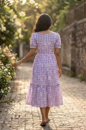 Purple color muslin printed stylish kurti