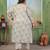 Grey color rayon slub printed plus size kurta set for girls