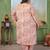 Maroon color rayon slub printed plus size kurta set for girls