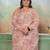 Maroon color rayon slub printed plus size kurta set for girls