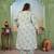 Blue color rayon slub printed plus size kurta set for girls