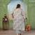 Grey color rayon slub printed plus size kurta set for girls