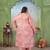 Pink color rayon slub printed plus size kurta set for girls