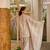 Cream color elegant cotton silk printed palazzo dress for festive season