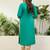 Rama color silk blend embroidery long kurta
