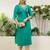 Rama color silk blend embroidery long kurta