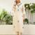 Off white color silk blend embroidery long kurta