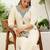 Off white color silk blend embroidery long kurta