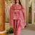 Pink color elegant cotton silk printed palazzo dress for festive season