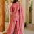 Pink color elegant cotton silk printed palazzo dress for festive season