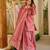 Pink color elegant cotton silk printed palazzo dress for festive season