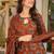 Red color elegant cotton silk printed palazzo dress for festive season