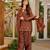 Red color elegant cotton silk printed palazzo dress for festive season