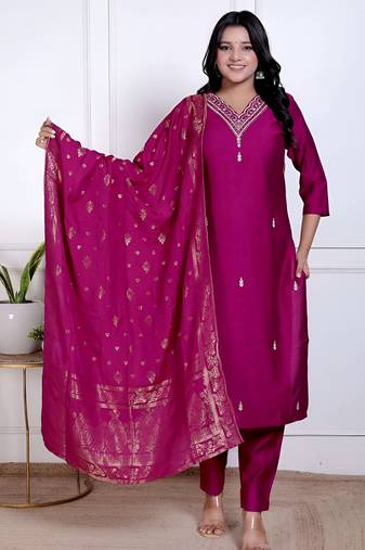 Magenta color vetican beautiful ceremonial heavy looks salwar kameez