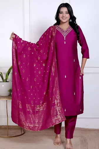 Magenta color vetican beautiful ceremonial heavy looks salwar kameez