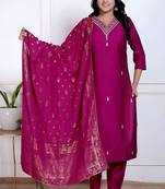 Magenta color vetican beautiful ceremonial heavy looks salwar kameez