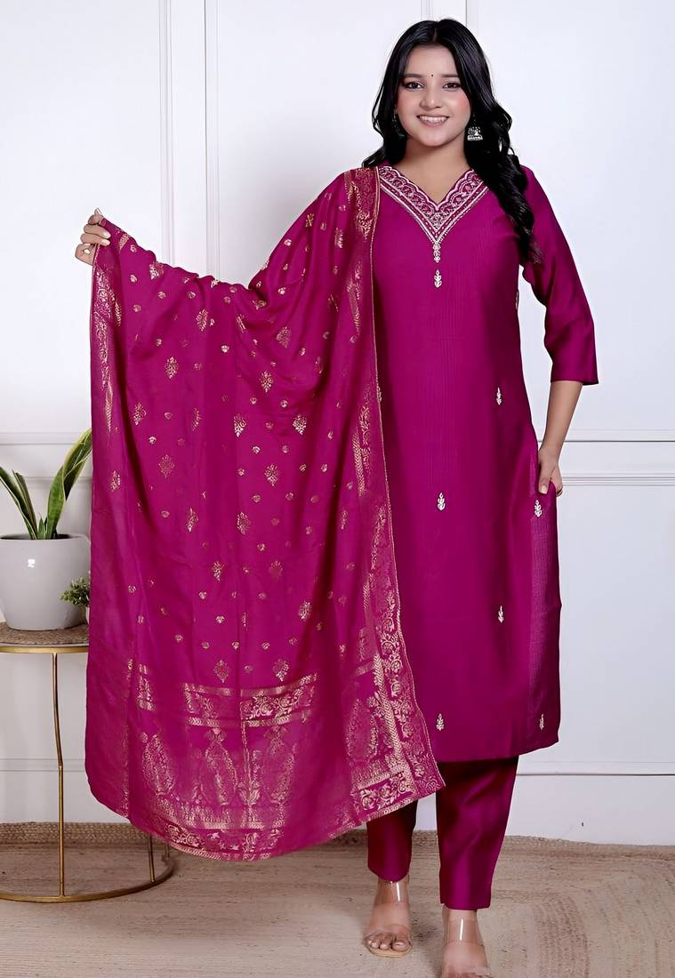 Magenta color vetican beautiful ceremonial heavy looks salwar kameez