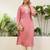 Baby pink color silk blend embroidery long kurta