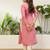 Baby pink color silk blend embroidery long kurta