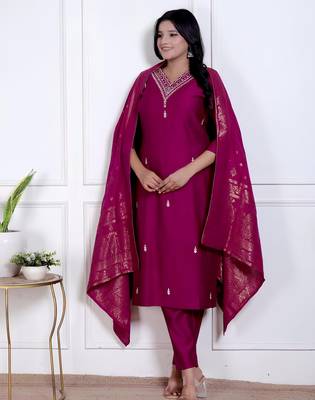 Magenta color vetican beautiful ceremonial heavy looks salwar kameez 4