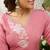 Baby pink color silk blend embroidery long kurta