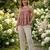Maroon color linen cotton top bottom set for graceful formal attire