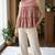 Maroon color linen cotton top bottom set for graceful formal attire