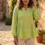 Parrot green color linen cotton top bottom set for graceful formal attire