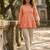 Peach color linen cotton top bottom set for graceful formal attire