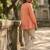 Peach color linen cotton top bottom set for graceful formal attire