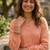 Peach color linen cotton top bottom set for graceful formal attire