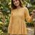 Yellow color linen cotton top bottom set for graceful formal attire